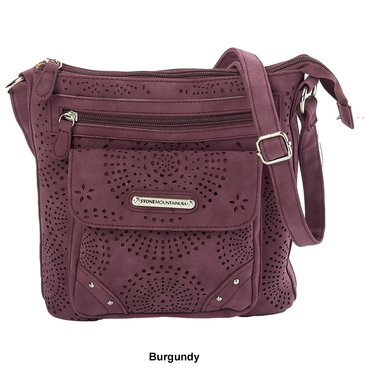 Stone Mountain Nubuck Perforated Vinyl Flap Crossbody - Boscov's