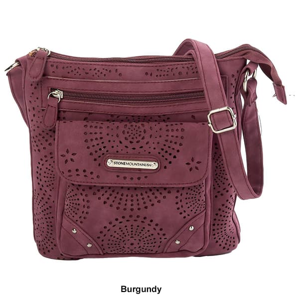 Stone Mountain Nubuck Perforated Vinyl Flap Crossbody