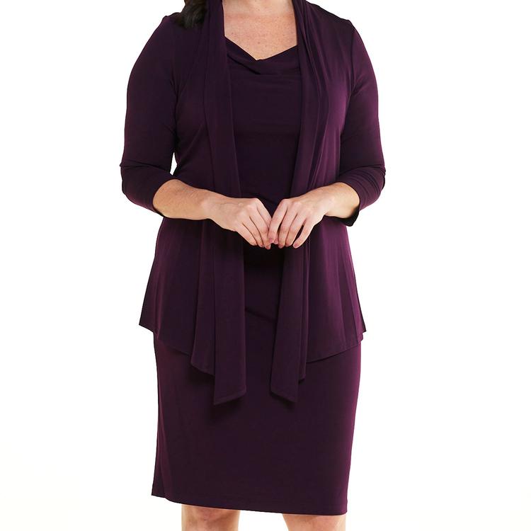 Womens Connected Apparel 2pc. Long Sleeve Solid Jacket Dress