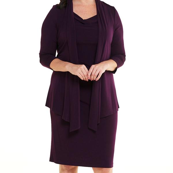 Womens Connected Apparel 2pc. Long Sleeve Solid Jacket Dress