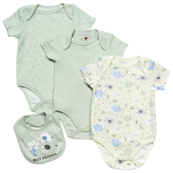 Baby Unisex &#40;NB-9M&#41; Mini Hop 4pc. Best Friends Bodysuits & Bib - image 