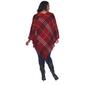 Plus Size White Mark Dakota Poncho - Red/Grey - image 2