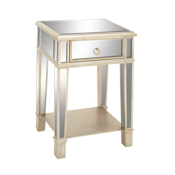 9th & Pike® Beige Wood Glam Inspired Accent Table