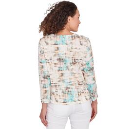 Plus Size Skye''s The Limit Soft Side Marled 3/4 Sleeve Blouse