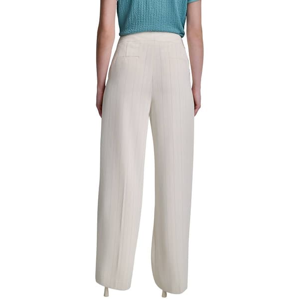 Womens DKNY Pinstripe Button Front Straight Leg Dress Pants
