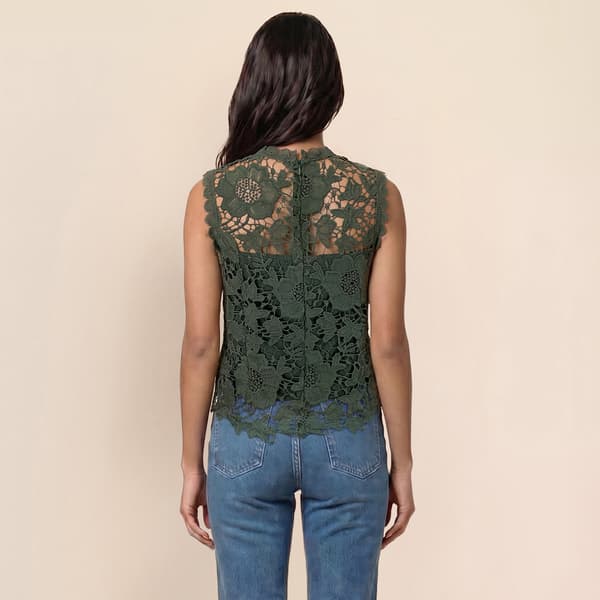 Womens Nanette Lepore High Neck Allover Floral Lace Blouse