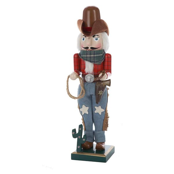Kurt Adler 15in. Wooden Cowboy Nutcracker - image 