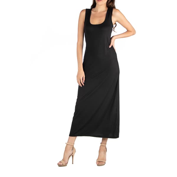 Womens 24/7 Comfort Apparel Scoop Neck Maxi Dress