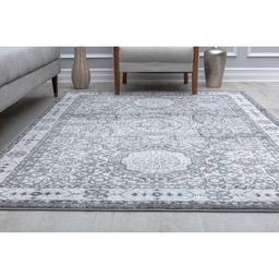 Rugs America™ Hailey Ice Cube Silver Abstract Vintage Area Rug