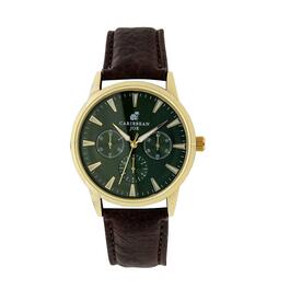 Mens Caribbean Joe Gold-Tone Green Chronograph Watch - CJ7149GD
