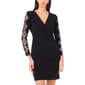 Plus Size MSK Cutout Long Sleeve Rhinestone Surplice A-Line Dress - image 3
