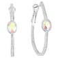 Athra 36mm Silver Plated Oval Hoop Earrings - image 1