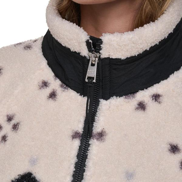 Womens DKNY Sport Geometric Mock Neck Sherpa Jacket