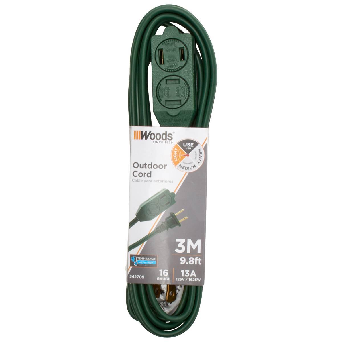 Woods 9.8ft. 3-Outlet Outdoor Extension Cord