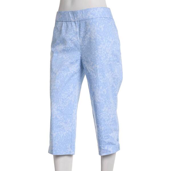 Womens Napa Valley Floral Super Stretch Snap Hem Capris - image 