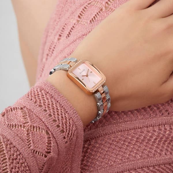 Womens Guess Watches® Two-Tone Rose Gold Analog Watch - GW0865L5