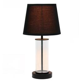 Simple Designs Encased Metal & Clear Glass Table Lamp