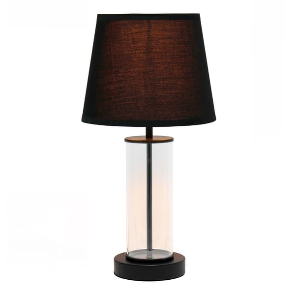 Simple Designs Encased Metal & Clear Glass Table Lamp