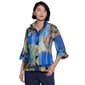 Womens Ali Miles 3/4 Cuff Sleeve Textured Abstract Blouse - image 1