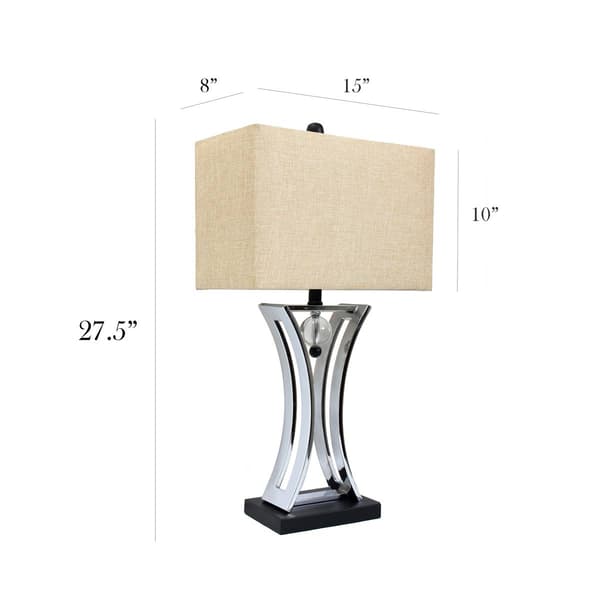 Elegant Designs Chrome Executive Business Table Lamp w/Shade