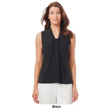 Womens Kasper Sleeveless Solid Twist Neck Blouse - Boscov's