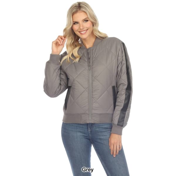 Womens White Mark Diamond Quilted Puffer Jacket