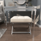 9th & Pike® Modern White Leather Ottoman Stool - image 2