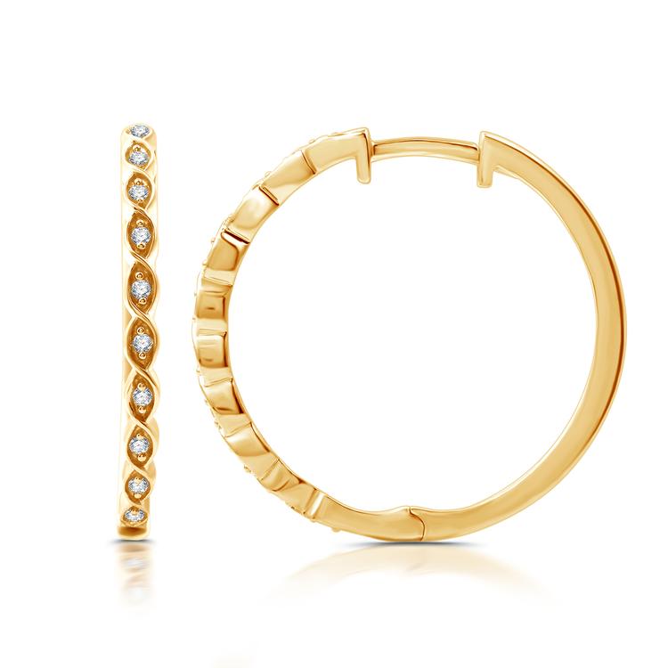 Nova Star(R) 1/10cttw. Lab Grown Diamond Marquise Hoop Earrings