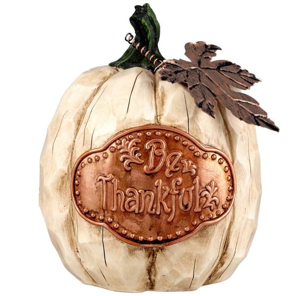 Northlight Seasonal Autumn Harvest "Be Joyful" Pumpkin Figurines