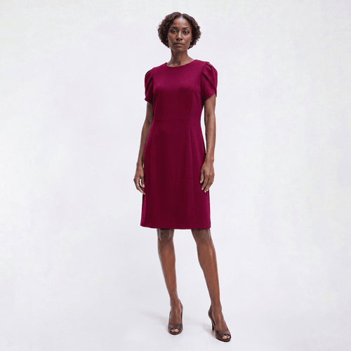 Plus Size Harper 241 Short Sleeve Crepe Tulip Sleeve Dress - image 