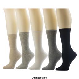 Womens Cuddl Duds® 5pk. Ribbed Heather Crew Socks