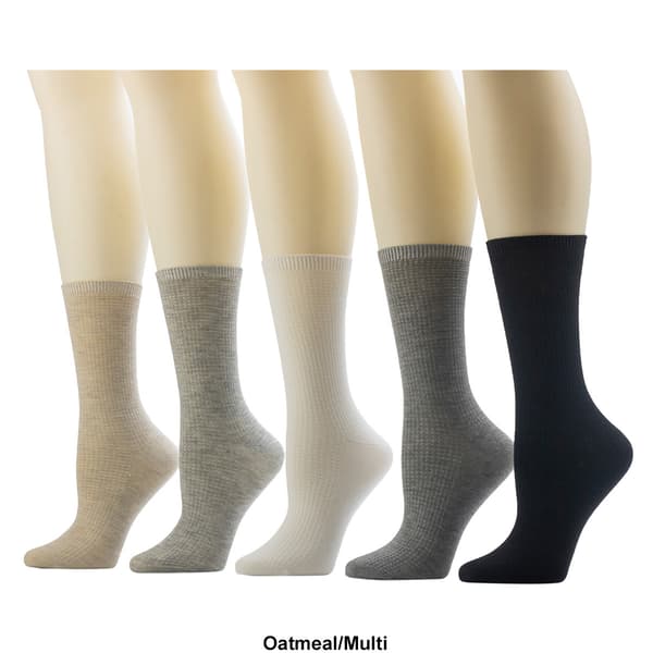 Womens Cuddl Duds® 5pk. Ribbed Heather Crew Socks