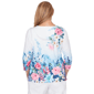 Womens Alfred Dunner Classics 3/4 Sleeve Floral Lace Neck Blouse - image 2