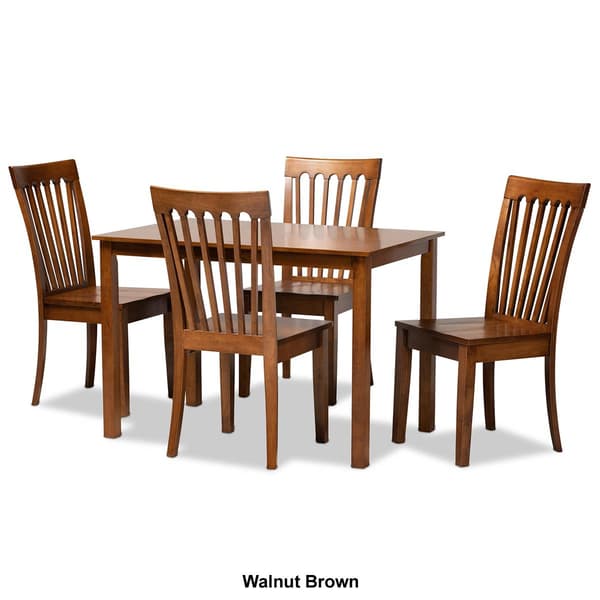 Baxton Studio Erion Dark Brown Finished Wood 5pc. Dining Set