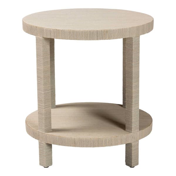 bali & pari Rocco Bohemian Woven Grasscloth End Table