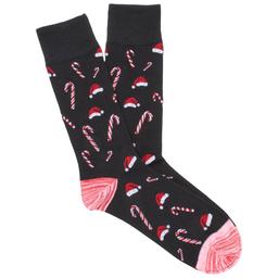 Mens Davco(R) Santa Hat & Candy Cane Crew Socks