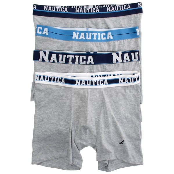 Mens Nautica 4pk. Boxer Briefs - Heather Grey - image 