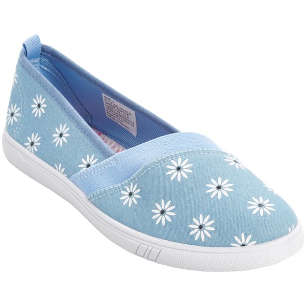 Womens Ashley Blue Floral Canvas Slip On Flats - image 