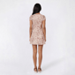 Juniors Pink Rose Stretch Lace Button Down Skater Dress - Peach - image 2