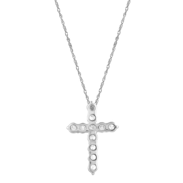Nova Star® Sterling Silver Lab Grown Diamond Cross Pendant