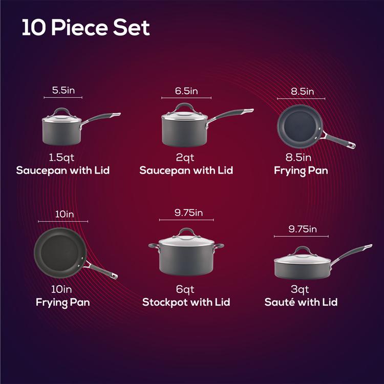 Circulon® Radiance 10pc. Hard-Anodized Non-Stick Cookware Set