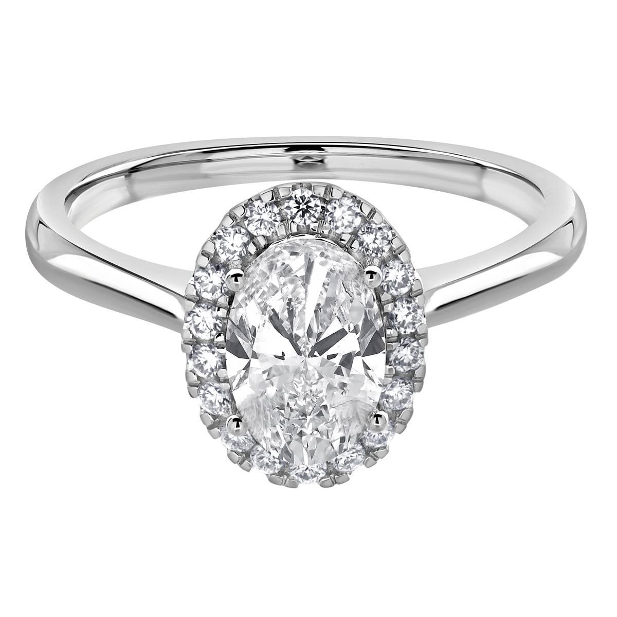 Nova Star(R) White Gold & 1 1/10ctw. Lab Grown Diamond Oval Ring