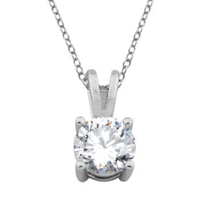 Sterling Silver CZ Pendant Necklace