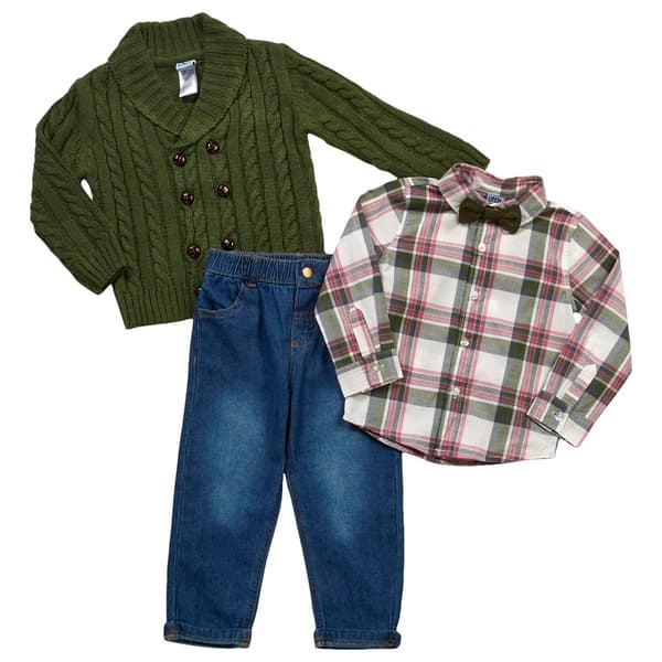 Baby Boy &#40;12-24M&#41; Little Lad 4pc. Cardigan Sweater w/Bow Tie Set