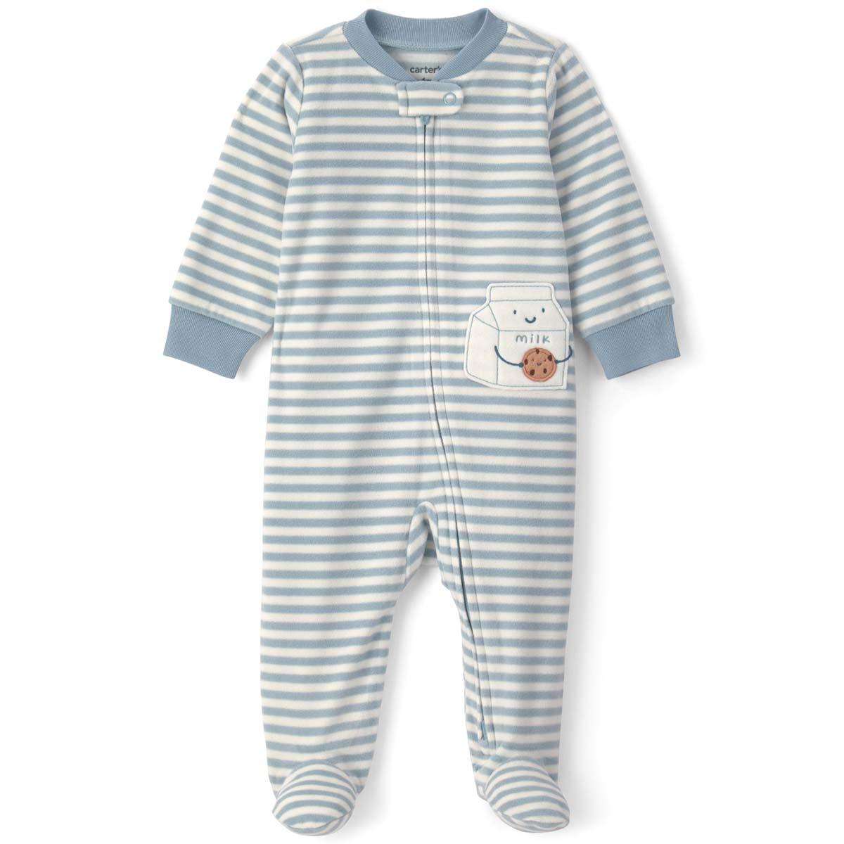Baby Unisex (NB-9M) Carter''s(R) Milk & Cookies Striped Pajamas