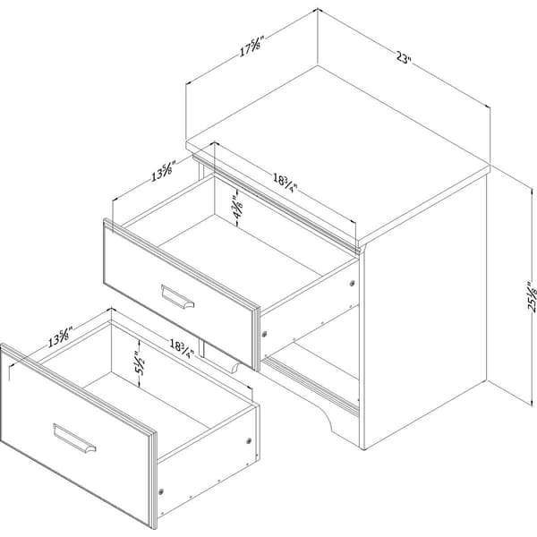 South Shore Versa 2-Drawer Nightstand
