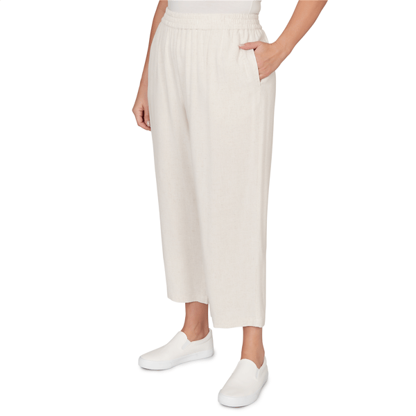 Plus Size Alfred Dunner Natural Wonder Linen Blend Pull On Pants