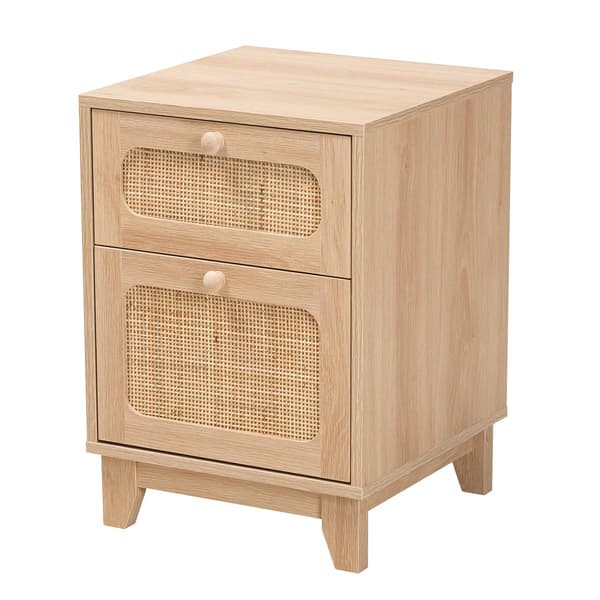 Baxton Studio Elsbeth Light Brown Wood 1-Drawer End Table - image 