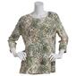 Plus Size Emily Daniels 3/4 Sleeve Print Jacquard Knit Tunic Top - image 1