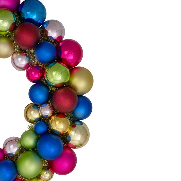 Northlight Seasonal 24in. Multicolor 2-Finish Christmas Wreath
